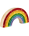 Little Lights Lampada LED con Regolatore di Luminosità - Arcobaleno Classico - 37x20 cm - Fatto a Mano in Legno di Pino Lampade da Comodino
