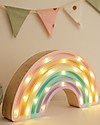 Little Lights Lampada LED con Regolatore di Luminosità - Arcobaleno - Pastello - 37x20 cm - Fatto a Mano in Legno di Pino Lampade da Comodino