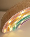 Little Lights Lampada LED con Regolatore di Luminosità - Arcobaleno - Pastello - 37x20 cm - Fatto a Mano in Legno di Pino Lampade da Comodino