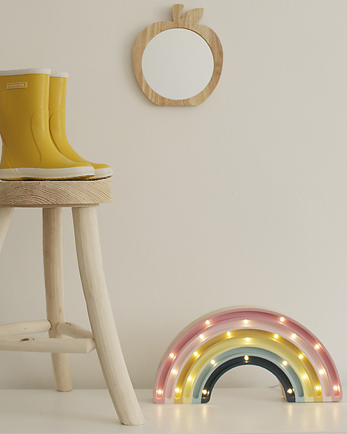 Little Lights Lampada LED con Regolatore di Luminosità - Arcobaleno Retrò - 37x20 cm - Fatto a Mano in Legno di Pino Lampade da Comodino