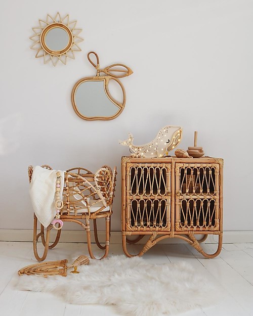 Little Lights Lampada LED con Regolatore di Luminosità - Balena - Bianco - Fatto a Mano in Legno di Pino Lampade da Comodino