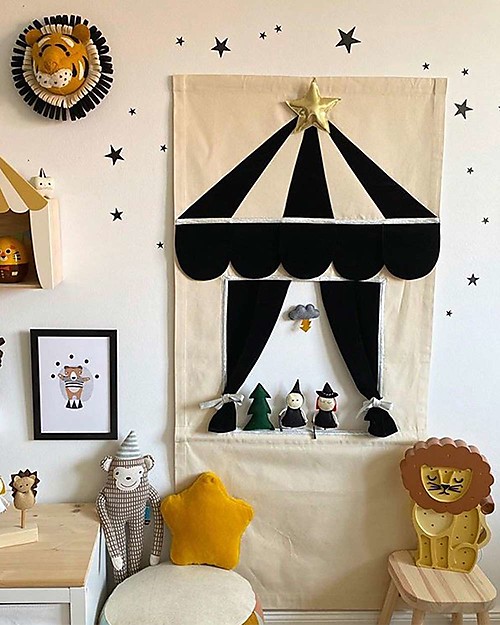 Little Lights Lampada LED con Regolatore di Luminosità - Leone Giallo - Fatto a Mano in Legno di Pino Lampade da Comodino