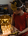 Little Lights Lampada LED con Regolatore di Luminosità - Leone Giallo - Fatto a Mano in Legno di Pino Lampade da Comodino