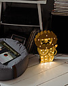Little Lights Lampada LED con Regolatore di Luminosità - Leone Giallo - Fatto a Mano in Legno di Pino Lampade da Comodino