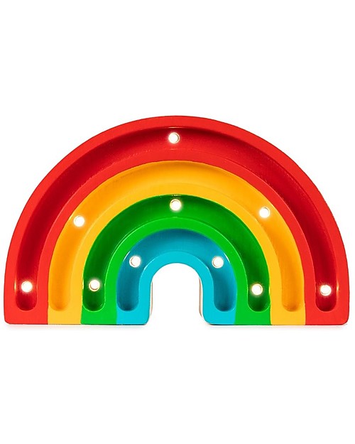 Little Lights Lampada LED con Regolatore di Luminosità - Mini Arcobaleno - 20x12 cm - Fatto a Mano in Legno di Pino Lampade da Comodino