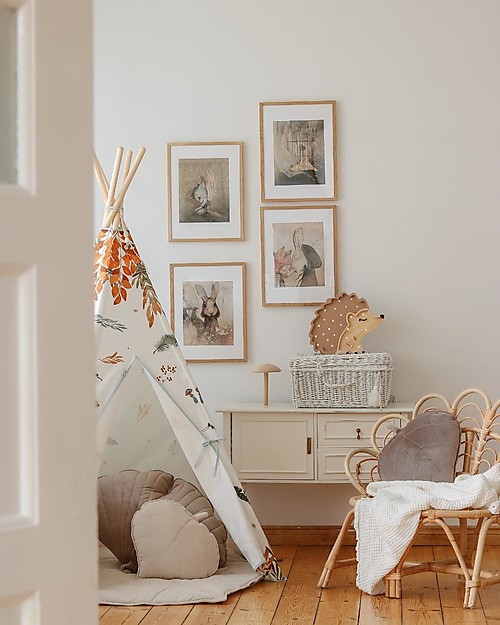 Little Lights Lampada LED con Regolatore di Luminosità - Riccio - Marrone - Fatto a Mano in Legno di Pino Lampade da Comodino