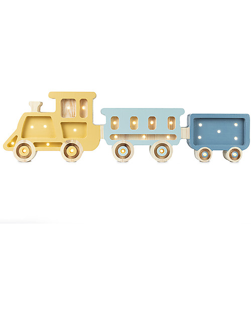 Little Lights Lampada LED con Regolatore di Luminosità - Treno - Fatto a Mano in Legno di Pino Lampade da Comodino