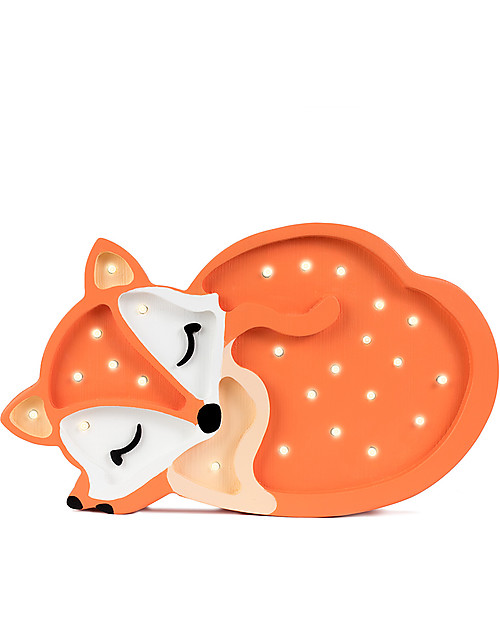 Little Lights Lampada LED con Regolatore di Luminosità - Volpe Arancione - Fatto a Mano in Legno di Pino Lampade da Comodino