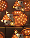 Little Lights Lampada LED con Regolatore di Luminosità - Volpe Arancione - Fatto a Mano in Legno di Pino Lampade da Comodino