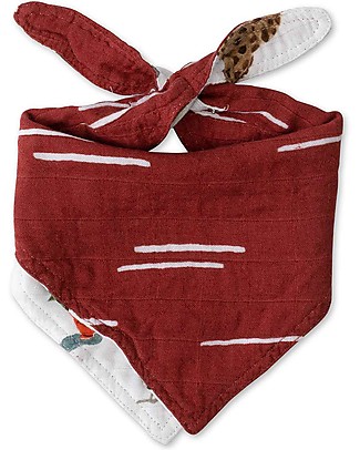Little Unicorn Bavaglino Bandana Reversibile Deluxe, Safari Social - 3 strati di 100% Mussola di Bambù Bavagli a Bandana