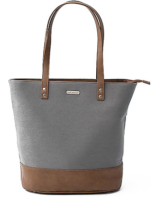 Little Unicorn Borsa Cambio in Ecopelle Broadwalk Tote, Grigio - Con materassino e ganci per passeggino Borse Cambio e Accessori