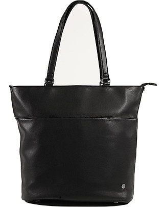 Little Unicorn Borsa Cambio in Ecopelle Citywalk - Nera con Zip Argento Opaco - Include fasciatoio da viaggio e ganci passeggino! Borse Cambio