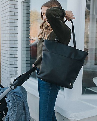 Little Unicorn Borsa Cambio in Ecopelle Citywalk - Nero - Include fasciatoio da viaggio e ganci passeggino! Borse Cambio e Accessori