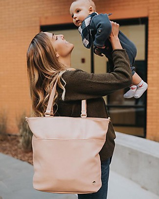 Little Unicorn Borsa Cambio in Ecopelle Citywalk - Rosa Cipria - Include fasciatoio da viaggio e ganci passeggino! Borse Cambio e Accessori
