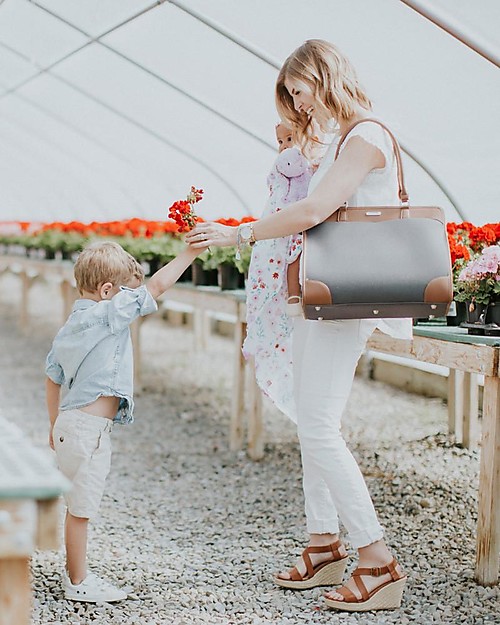 Little Unicorn Borsa Cambio in Ecopelle Manifest Weekender, Grigio - Con materassino e ganci per passeggino Borse Cambio