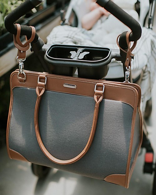 Little Unicorn Borsa Cambio in Ecopelle Manifest Weekender, Grigio - Con materassino e ganci per passeggino Borse Cambio