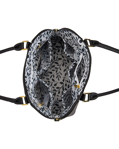 Little Unicorn Borsa Cambio in Ecopelle Rotunda, Nero - Con materassino e ganci per passeggino Borse Cambio