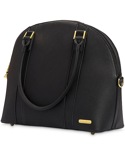 Little Unicorn Borsa Cambio in Ecopelle Rotunda, Nero - Con materassino e ganci per passeggino Borse Cambio