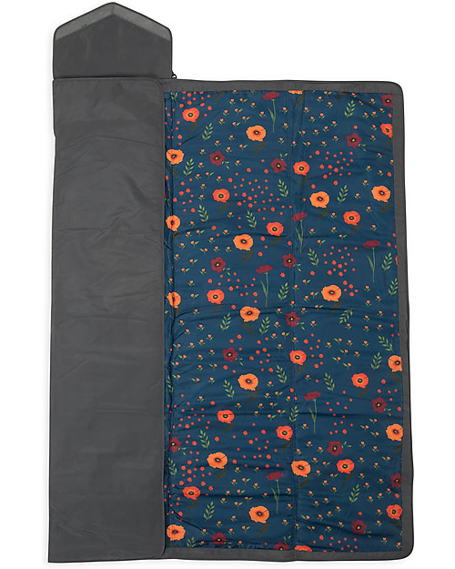 Little Unicorn Coperta Picnic Impermeabile 152 x 152 cm, Midnight Poppy - Facile chiusura a strappo e tracolla! Accessori Vari