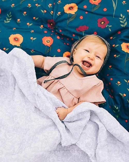 Little Unicorn Coperta Picnic Impermeabile 152 x 152 cm, Midnight Poppy - Facile chiusura a strappo e tracolla! Accessori Vari