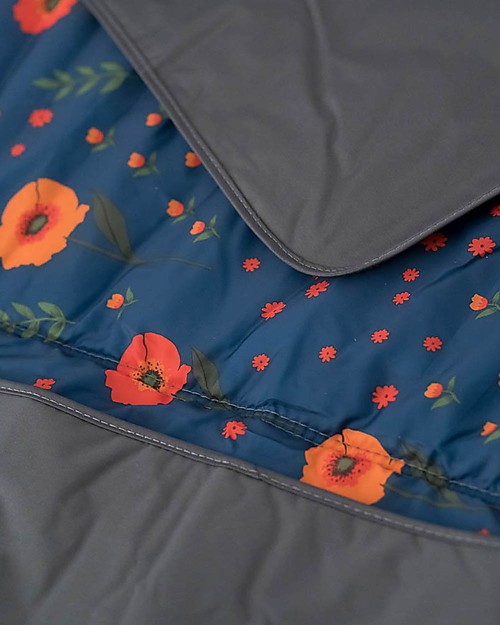 Little Unicorn Coperta Picnic Impermeabile 152 x 152 cm, Midnight Poppy - Facile chiusura a strappo e tracolla! Accessori Vari