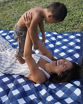 Little Unicorn Coperta Picnic Impermeabile 152 x 152 cm, Navy Plaid - Facile chiusura a strappo e tracolla! Accessori Vari