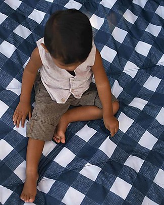 Little Unicorn Coperta Picnic Impermeabile Navy Plaid XL 152 x 213 cm - Facile chiusura a strappo e tracolla! Accessori