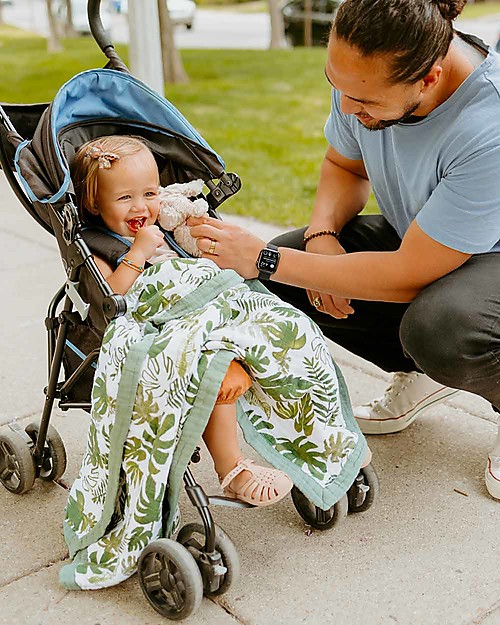 Little Unicorn Copertina Neonato 75 x 100 cm - Tropical Leaf - 100% Mussola di Cotone Swaddle di Mussola