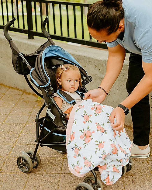 Little Unicorn Copertina Neonato 75 x 100 cm - Watercolor Roses - 100% Mussola di Cotone Swaddle di Mussola