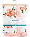 Little Unicorn Copertina Neonato 75 x 100 cm - Watercolor Roses - 100% Mussola di Cotone Swaddle di Mussola