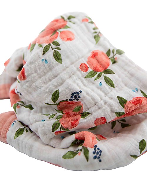 Little Unicorn Copertina Neonato 75 x 100 cm - Watercolor Roses - 100% Mussola di Cotone Swaddle di Mussola