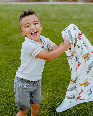 Little Unicorn Copertina Neonato Deluxe 75 x 100 cm - Aerei - 100% Mussola di Bambù Swaddle di Mussola