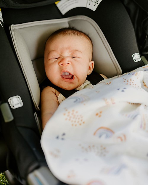 Little Unicorn Copertina Neonato Deluxe 75 x 100 cm - Rainbows & Raindrops - 100% Mussola di Bambù Swaddle di Mussola