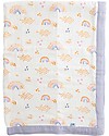 Little Unicorn Copertina Neonato Deluxe 75 x 100 cm - Rainbows & Raindrops - 100% Mussola di Bambù Swaddle di Mussola