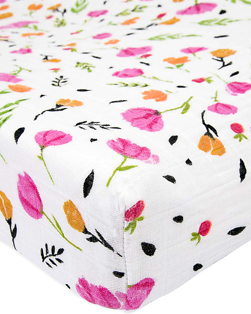 Little Unicorn Coprifasciatoio Berry & Bloom - 100% Mussola di Cotone Accessori per Fasciatoi