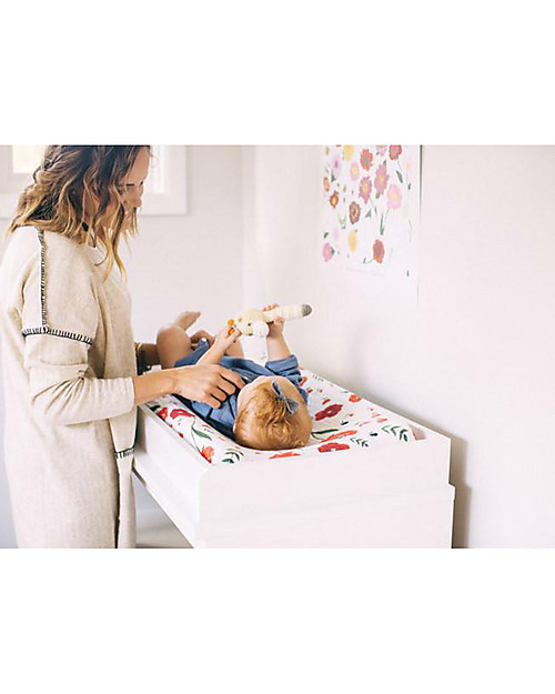 Little Unicorn Coprifasciatoio, Summer Poppy - 100% Mussola di Cotone Accessori per Fasciatoi