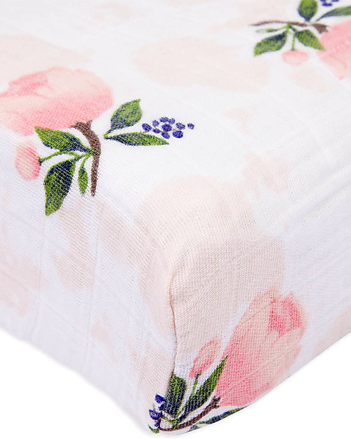 Little Unicorn Coprifasciatoio Watercolor Rose - 100% Mussola di Cotone Accessori per Fasciatoi