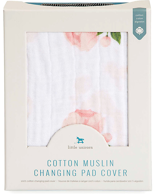 Little Unicorn Coprifasciatoio Watercolor Rose - 100% Mussola di Cotone Accessori per Fasciatoi