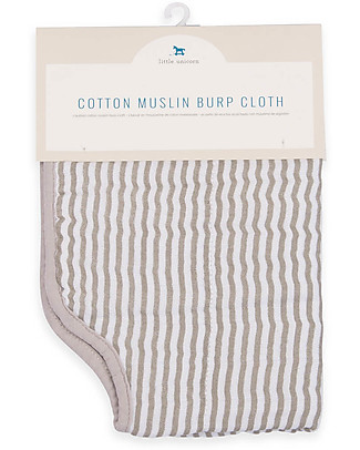 Little Unicorn Coprispalla Antirigurgito, Grey Stripe - 4 Strati di 100% Mussola di Cotone Trapuntata Bavagli con Maniche