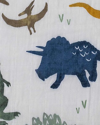 Little Unicorn Lenzuola per Culla - Dino Friends - 100% Mussola di Cotone Biancheria Culla