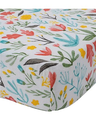 Little Unicorn Lenzuola per Culla - Meadow - 100% Mussola di Cotone Lenzuola e Federe
