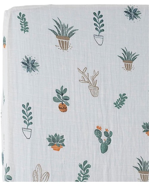 Little Unicorn Lenzuola per Culla - Prickle Pots - 100% Mussola di Cotone - Adatto per materassi di diverse dimensioni! Biancheria Culla