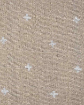 Little Unicorn Lenzuola per Culla - Taupe Cross - 100% Mussola di Cotone Biancheria Culla