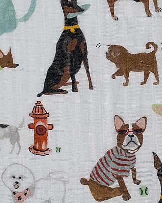 Little Unicorn Lenzuola per Culla - Woof - 100% Mussola di Cotone Lenzuola e Federe