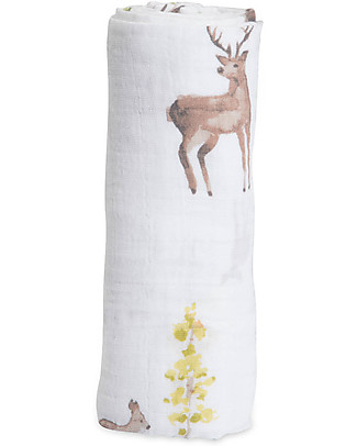 Little Unicorn Maxi Coperta Swaddle Milleusi Cerbiatti 120 x 120 cm - 100% Mussola di Cotone Copertine Swaddles