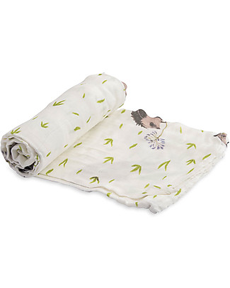 Little Unicorn Maxi Coperta Swaddle Milleusi Deluxe 120 x 120 cm, Riccio - 100% mussola di bambù Copertine Swaddles