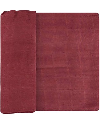 Little Unicorn Maxi Coperta Swaddle Multiuso Deluxe - Burgundy - 120 x 120 cm - 100% Mussola di Rayon di Bambù Swaddle di Mussola
