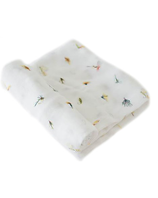 Little Unicorn Mussola Milleusi - 100 % bambù - 120 x 120 cm - Gone Fishing Swaddle di Mussola
