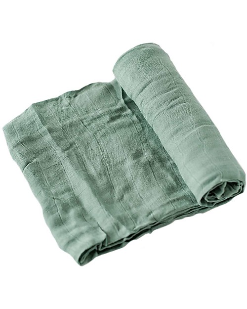 Little Unicorn Mussola Milleusi - 100 % bambù - 120 x 120 cm - Salvia Swaddle di Mussola
