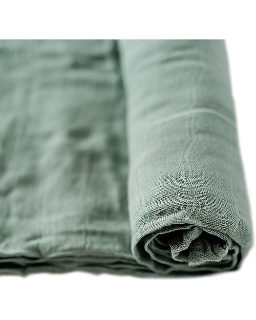 Little Unicorn Mussola Milleusi - 100 % bambù - 120 x 120 cm - Salvia Swaddle di Mussola